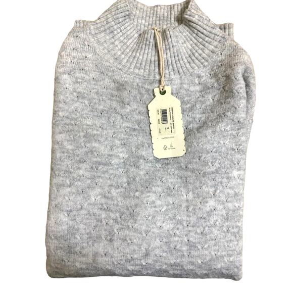 FAT FACE REBEKAH Long Line Jumper Sweater Light Gray Recycled Fabrics Sz 6 NWT - Picture 6 of 16